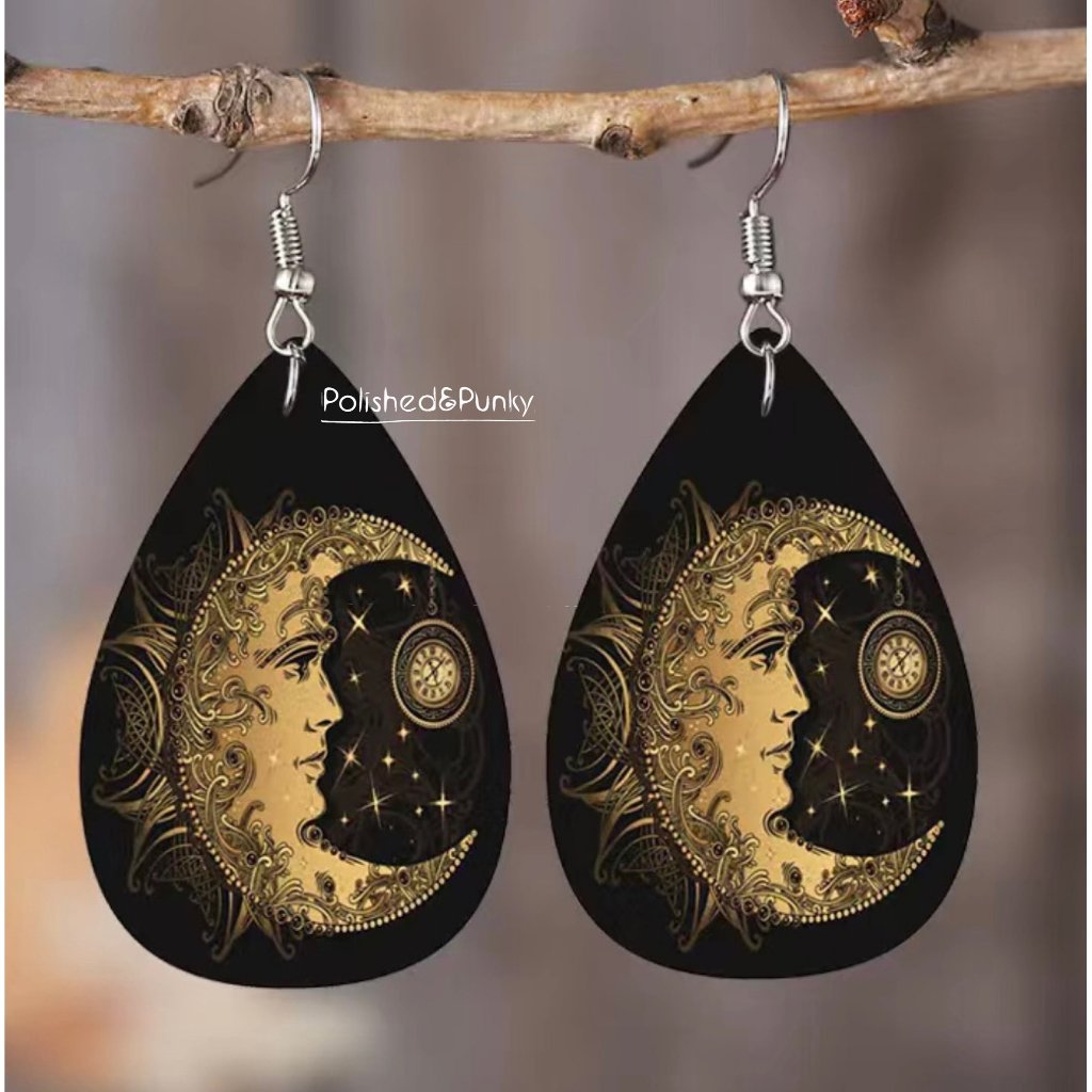 Crescent Moon Earrings ~ Halloween Earrings ~ Celestial Earrings ~ In